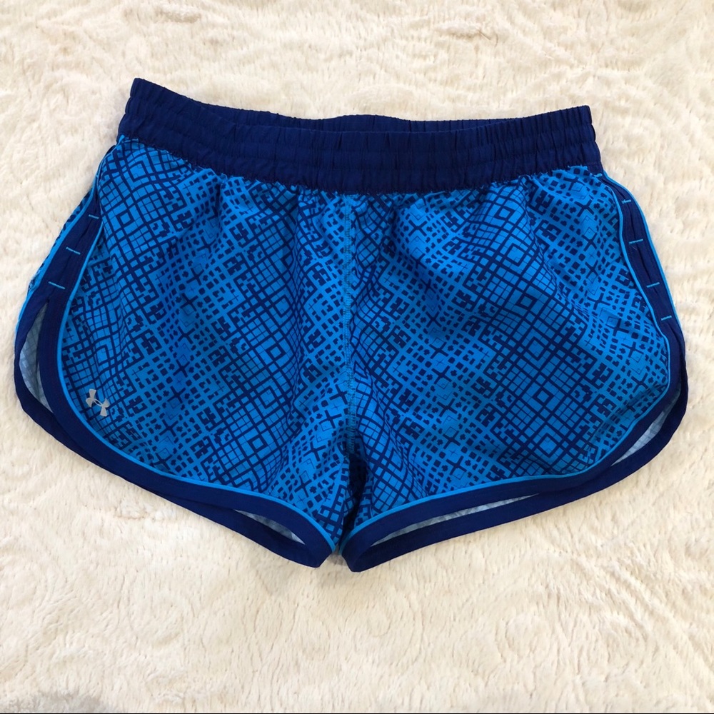 Navy Blue Pattern Under Armour Running Shorts